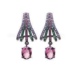 Латунь микро проложить кубический цирконий болтающиеся серьги стержня&nbsp;FS-WG15364-02