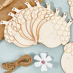 10 шт. необработанные пустые деревянные подвески для художественной росписи&nbsp;DIY-WH20063-005A