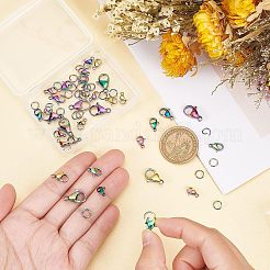 40 шт. 4 стиля ионного покрытия (IP) радужного цвета застежки-лобстеры из нержавеющей стали 304 STAS-NB0001-34