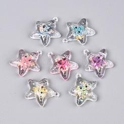 Подвески из прозрачного акрила и золотой фольги TACR-T028-67