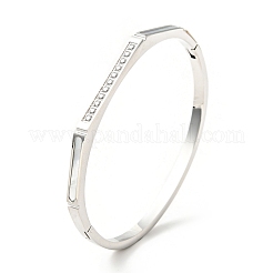 Шарнирный браслет с овальной раковиной и кубическим цирконием&nbsp;BJEW-G644-01