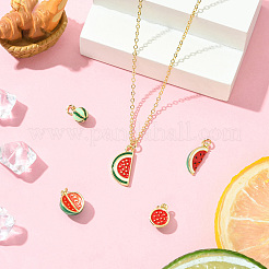 5 шт. 5 стиля латунных эмалевых подвесок&nbsp;KK-CJ0003-43