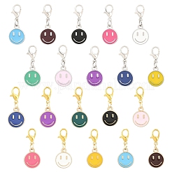 60 шт. эмалевая подвеска в виде улыбающегося лица&nbsp;HJEW-YW00244