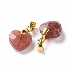 Натуральные кварцевые подвески из клубники G-C023-07J