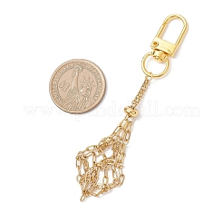 Подвесной мешочек из нержавеющей стали 304 в технике макраме с пустым держателем для камней&nbsp;HJEW-JM04378-01