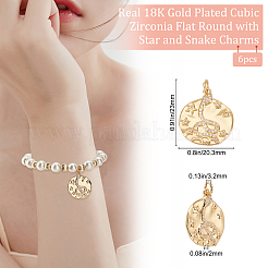 6 шт. Латунные подвески с микропаве KK-BBC0004-78