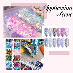 2 пакетик 2 цвета 12 сетки нейл-арт ПЭТ и АБС блестки/пайетки&nbsp;MRMJ-SP0001-32