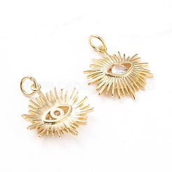 Латунные микропаве прозрачные подвески с фианитом&nbsp;ZIRC-I043-27G