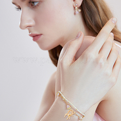 8 шт. подвески из латуни и кубического циркония двух цветов&nbsp;KK-AR0003-42