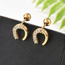 Серьги-гвоздики из нержавеющей стали 304 с прозрачным кубическим цирконием&nbsp;STAS-E502-02G-02