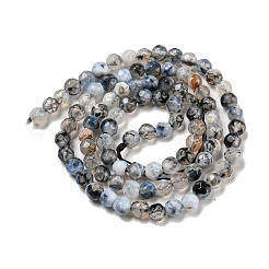 Бусы из натурального огненного агата с потрескиванием&nbsp;X-G-R344-4mm-24