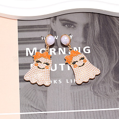 Серьги-гвоздики из цинкового сплава с эмалью FS-WGAD302-01