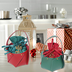 4 стиль рождественская сумка-ведро из искусственной кожи для конфет ABAG-CA0001-17