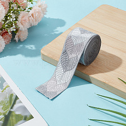 Полиэфирная жаккардовая лента в виде листьев для аксессуаров одежды OCOR-WH0097-23E