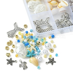 Комплекты растягивающихся ювелирных украшений на тему океанского пляжа «сделай сам» DIY-FS0006-89