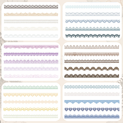 6 пакет 6 стиля узоры кружева для животных декоративные dcals для скрапбукинга своими руками AJEW-SP0002-76