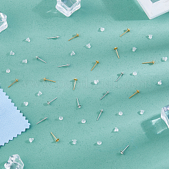 10 пара из 925 сережек-гвоздиков из стерлингового серебра с 50 пластиковыми гайками и 1 квадратными салфетками из замши для полировки серебра&nbsp;FIND-DC0006-45