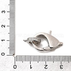 Застежки-клешни из прозрачной латуни с кубическим цирконием KK-Z078-50P