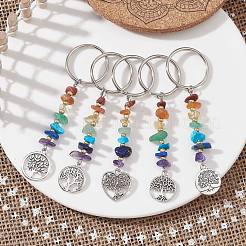 Брелки с чипсами из натуральных драгоценных камней чакра KEYC-JKC00551