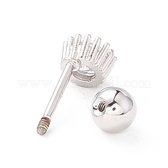 Плоские круглые прозрачные серьги-гвоздики из кубического циркония для женщин EJEW-A065-04P