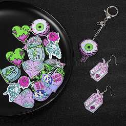 18 шт. 9 стиля акриловый кулон Хэллоуин ужас глаз бусины большой язык любовь скелет рука кулон сделай сам ювелирные изделия аксессуары JX817A