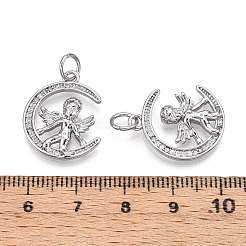 Латунные микро проложить кубического циркония крест подвески ZIRC-T016-01P