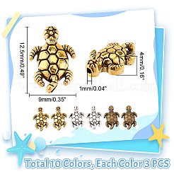 120 шт. 3 цвета бусины из сплава в тибетском стиле&nbsp;TIBEB-GA0001-01