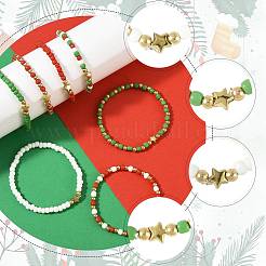 7 шт. браслеты из стеклянных бусин&nbsp;BJEW-FS00031