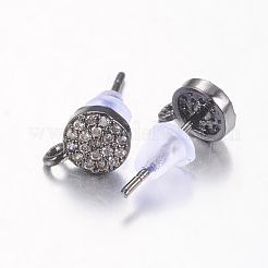 Латунные серьги-гвоздики из циркония ZIRC-E132-11B-B