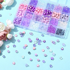 Наборы для изготовления браслетов из акриловых бусин с круглыми звездами и цветами своими руками&nbsp;DIY-YW0009-95