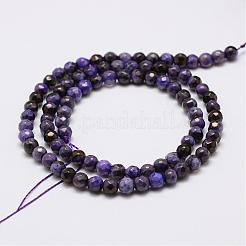 Граненые бусины из натурального огненного агата с треском&nbsp;G-F447-4mm-A11