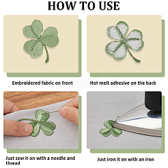 18 шт. 3 стиля клевер компьютерная вышивка ткань приклеивание/пришивание аппликации&nbsp;PATC-CP0001-12