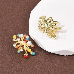 Серьги-гвоздики из латуни с микропаве из кубических цирконий в стиле фейерверк&nbsp;EJEW-C174-03G