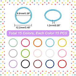 225 шт. двухцветные окрашенные кольца из цинкового сплава FIND-H0010-91B