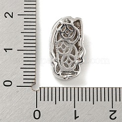 Латунь микропаве фианиты с бусинами из смолы KK-G493-05P