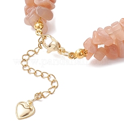 Браслеты из натурального солнечного камня с бусинами для женщин&nbsp;BJEW-JB12306-03