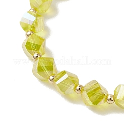 2 шт. гальванизированные прозрачные стеклянные бусины эластичные браслеты для мужчин и женщин BJEW-JB12237