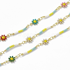 Латунные цепи с цветочными звеньями ручной работы CHC-F015-26G