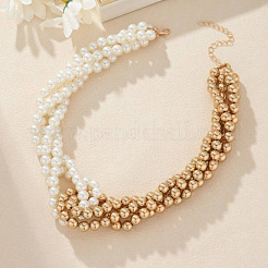 Женские круглые многорядные ожерелья из искусственного жемчуга и сплава CCB FS-WG8340C-01