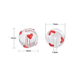 10шт прозрачные стеклянные эмалевые бусины&nbsp;GLAA-CJ0001-94