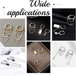 16 шт. фурнитура для сережек-колец из нержавеющей стали STAS-UN0037-46P