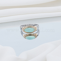 1 шт. овальные латунные кольца кошачий глаз&nbsp;RJEW-LP0008-25