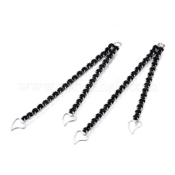 Цепочка из латуни с гальваническим покрытием и стразами с большими подвесками в виде сердца&nbsp;KK-N216-419-02P