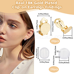 40 шт. 2 стиля латунная стойка гальванизированная фурнитура для сережек-клипс FIND-BBC0015-83