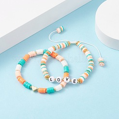 Набор браслетов из бисера из полимерной глины ручной работы&nbsp;BJEW-TA00043-01