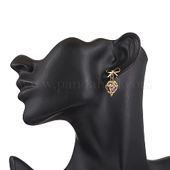 Серьги-гвоздики с бриллиантами из латуни&nbsp;EJEW-MZ00465-03