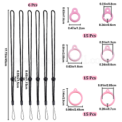 6шт регулируемый ремешок на шею из полиэстера DIY-GF0008-17B