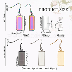 Набор для самостоятельного изготовления висячих сережек из нержавеющей стали 304 в форме прямоугольника DIY-PH0022-95