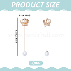 4 шт. брошь-булавка для лацкана со стразами в виде короны JEWB-PH0001-44KCG