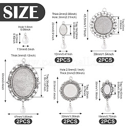 10 шт. 5 стиля подвеска из сплава с кабошоном&nbsp;HJEW-TAC0120